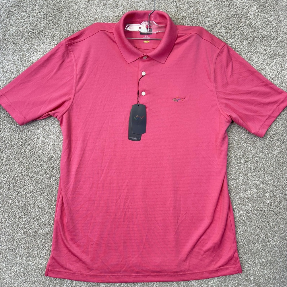 Greg Norman Polo Shirt Mens M G7S24X Pink Play Dry Performance Stretch NEW